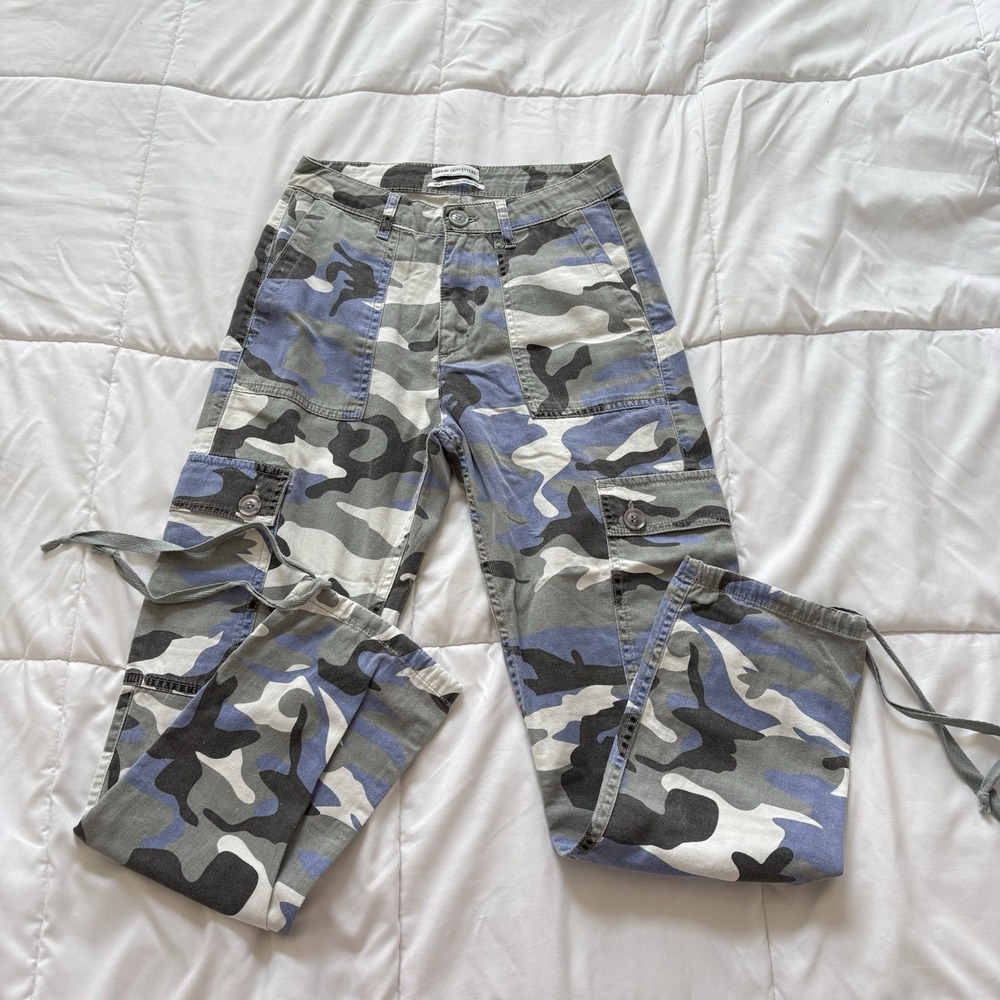 Urban Outfitters Cargo Pants Womens 0 Blue 100% Cotton Joggers Blue Whimsy